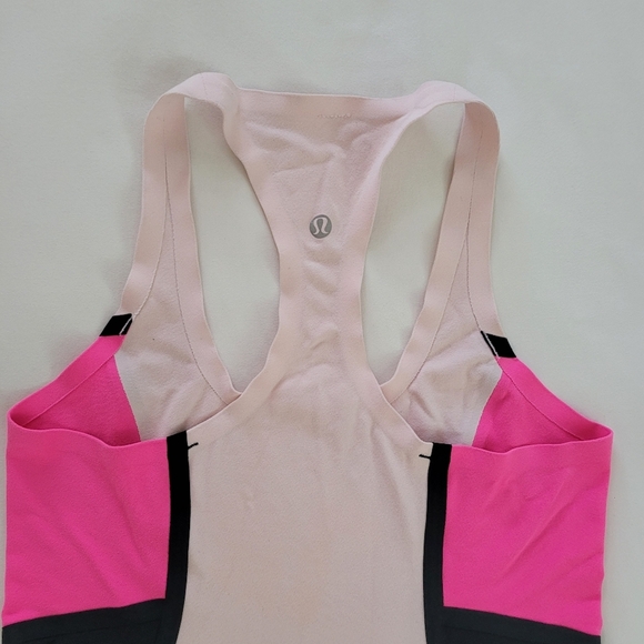 Lululemon Cool Racerback Surf Bonded Tank Parfait Pink Pinkelicious Black Size 0 - Picture 8 of 11